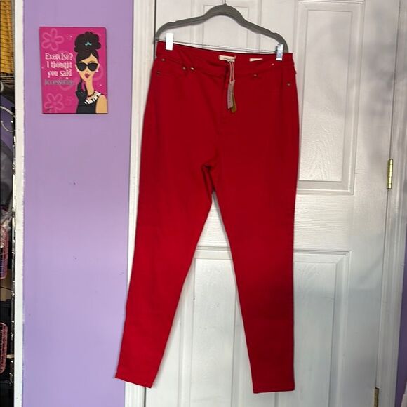 Joules Denim - Joules Red High Rise Skinny Jeans - Stretch Denim (size 12)